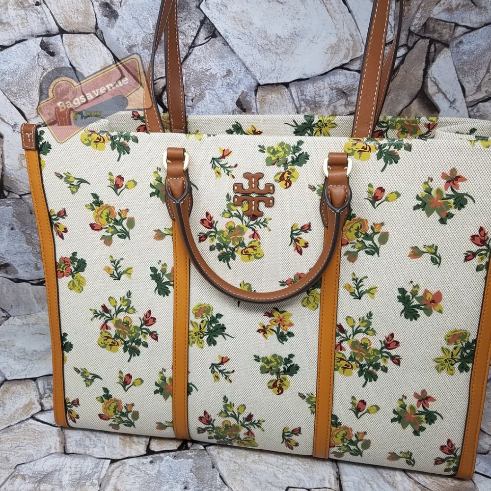 #bagsavenue Yellow Green Floral Christmas Tory Burch Daisy Printed Jumbo